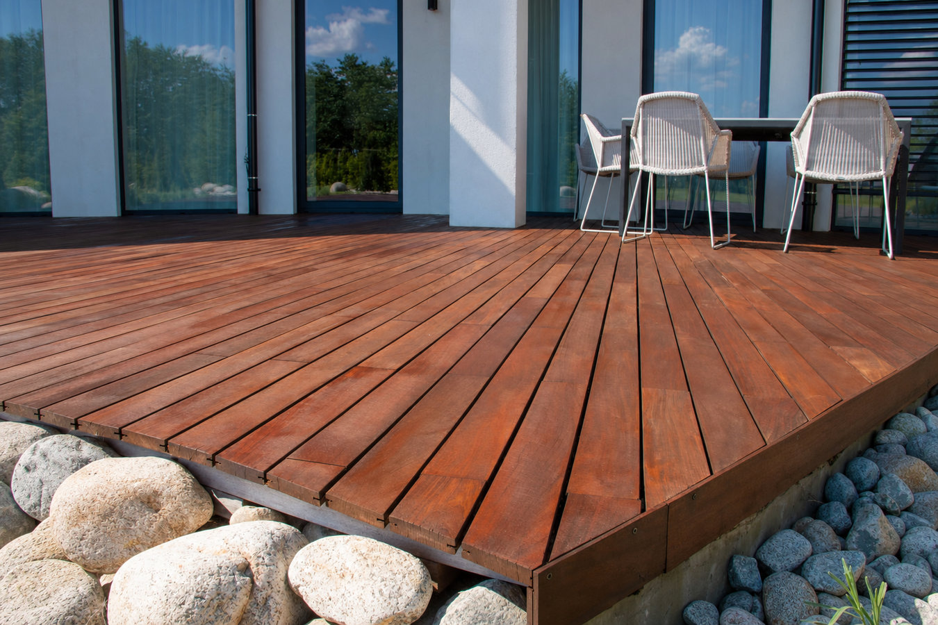 Pressure-treated wood deck construction in DeLand, FL